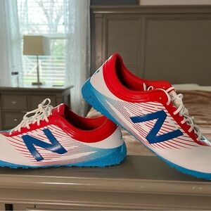 New Balance Red, Blue, and White Sneakers